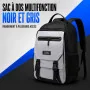 Sac a Dos Multifonction Noir et Gris