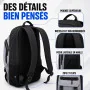 Sac a Dos Multifonction Noir et Gris