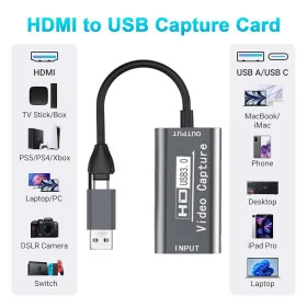 Carte de Capture Vidéo 4K HDMI vers USB ET Type-C 2EN1