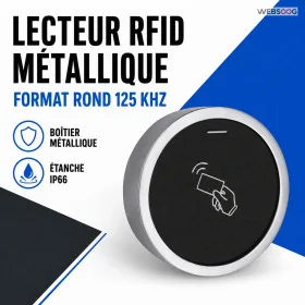 Contrôle d'accès Lecteur de carte RFID métallique rond 125 kHz pour système de contrôle d’accès MT-CA63