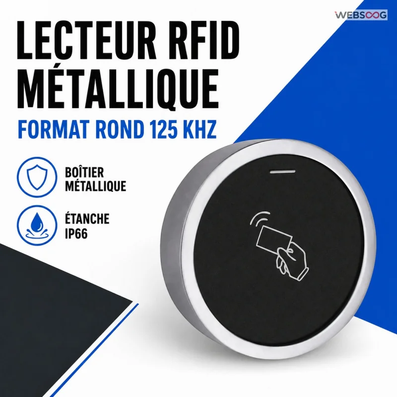 Contrôle d'accès Lecteur de carte RFID métallique rond 125 kHz pour système de contrôle d’accès MT-CA63