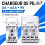 Chargeur de piles Standard AA AAA et 9V pour 2 ou 4 Piles