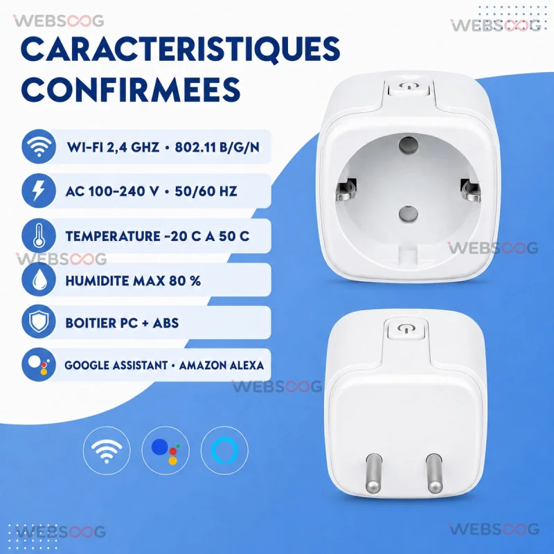 Prise intelligente AVEL WiFi avec suivi de consommation