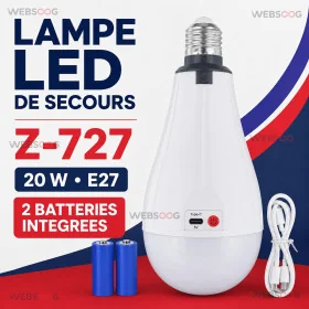 Lampe LED de secours rechargeable Z 727 20W E27 avec batteries