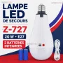 Lampe LED de secours rechargeable Z 727 20W E27 avec batteries
