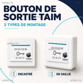 Bouton de sortie TAIM montage encastre ou en saillie