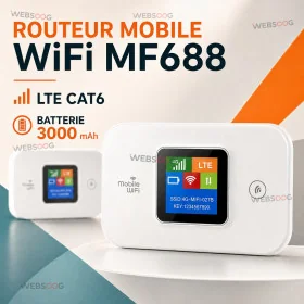 MODEM 4G/5G + BATTERIE E150/E160/MF688/M9S CAT6 3000 mAh Type C