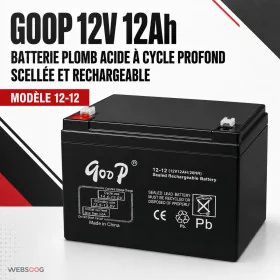 Batterie Plomb Acide GOOP 12V 12Ah Cycle Profond