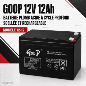 Batterie Plomb Acide GOOP 12V 12Ah Cycle Profond