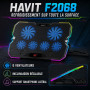 Support de Refroidissement pour PC Portable Gamer Havit F2068 - Ventilation Puissante, Design Ergonomique