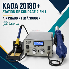Kada 2018D+ 2in1 Station de fer à souder SMD à air chaud Station de reprise BGA Kada 2018D+ 2in1 Station de fer à souder SMD à air chaud Station de reprise BGA