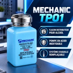 Flacon Distributeur Alcool Mechanic TP01 Pompe Inox Aiguille Remplacable