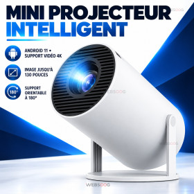 Projecteur "Datashow" Intelligent 4K Android Wifi – Mini LED Home Cinéma Écran 130” pour Téléphone, PC, HDMI USB