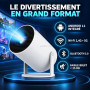 Projecteur "Datashow" Intelligent 4K Android Wifi – Mini LED Home Cinéma Écran 130” pour Téléphone, PC, HDMI USB