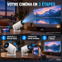 Projecteur "Datashow" Intelligent 4K Android Wifi – Mini LED Home Cinéma Écran 130” pour Téléphone, PC, HDMI USB