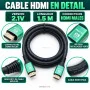 Cable HDMI 2 1V Premium 8K Ultra HD 48Gbps 1 5M