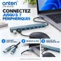 Hub USB A et USB C Onten OTN UCA9702 7 Ports