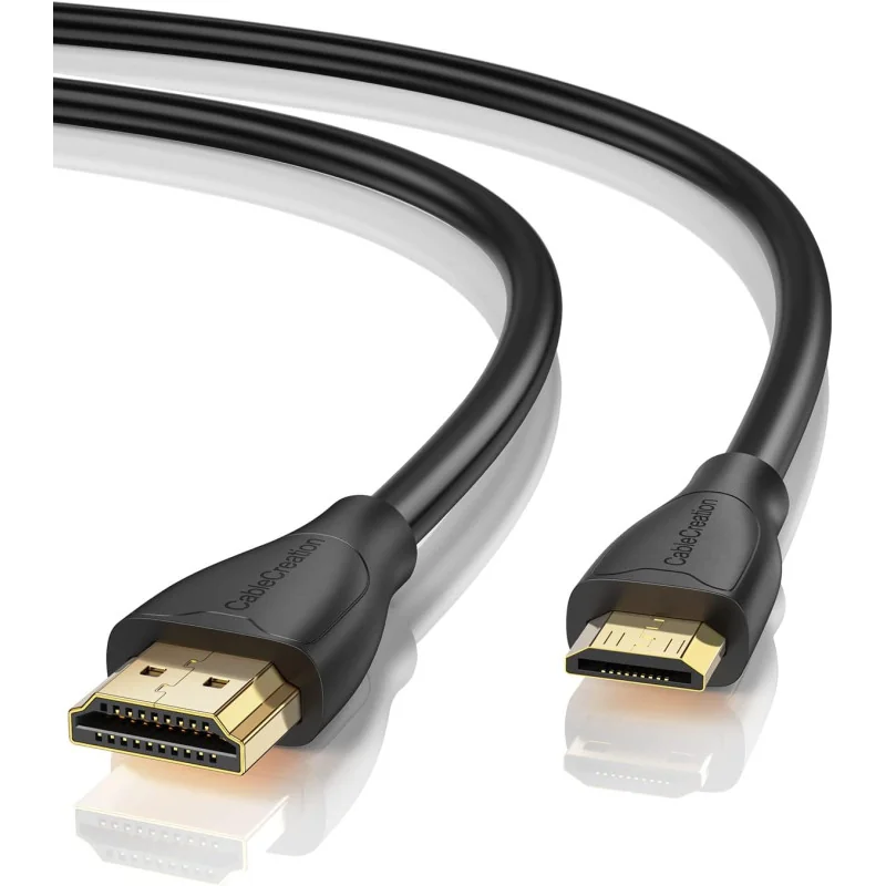 Cable Mini HDMI vers HDMI Compatible Appareils Photo, Caméscopes, PC Portables, Cartes Graphiques, TV HD et Tablettes