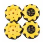 Roues Mecanum Jaunes 60mm Lot de 4 Compatibles avec Accouplements de 6,7 mm