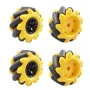 Roues Mecanum Jaunes 60mm Lot de 4 Compatibles avec Accouplements de 6,7 mm