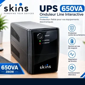 Onduleur Skins 650VA 2*Prise FR 390w