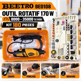 Outil Rotatif BEETRO BE0108 170W Kit 180 Pieces