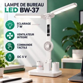 Lampe de Bureau LED BW 37 7W Avec Ventilateur