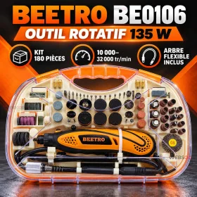 Outil Rotatif BEETRO BE0106 135W Kit 180 Pieces