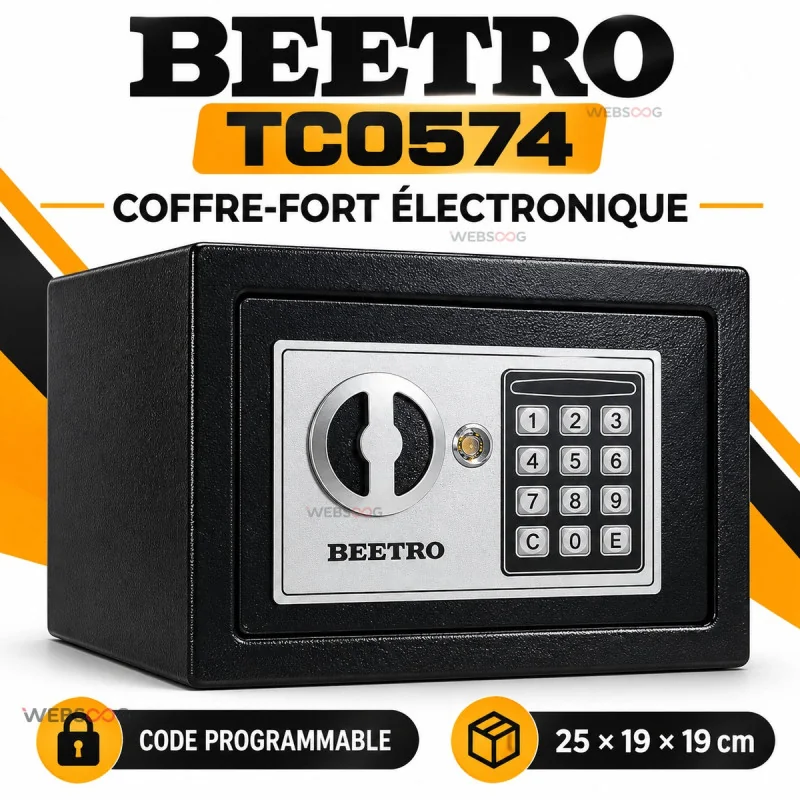 Coffre Fort Electronique BEETRO TC0574 25x19x19 cm