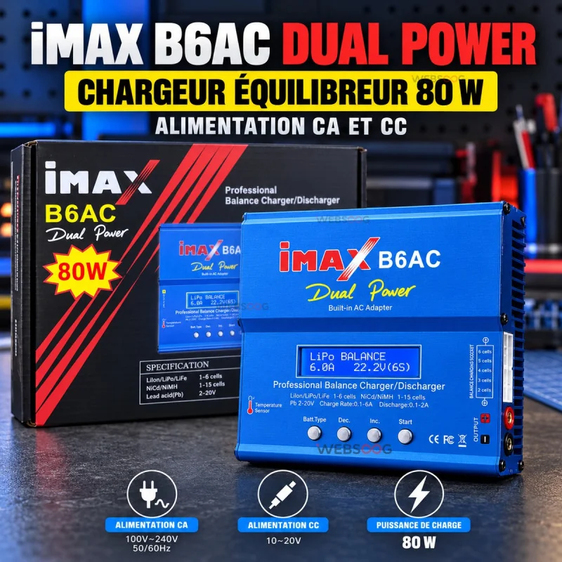 Chargeur Equilibreur iMAX B6AC 80W Dual Power