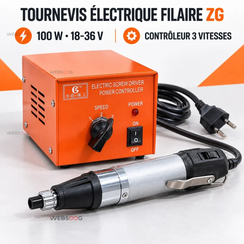Tournevis Electrique Filaire ZG 100W avec Controleur de Vitesse