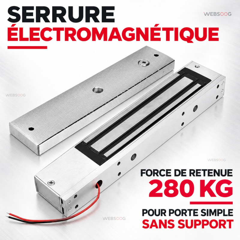 Serrure ventouse magnetique 280KG Sans Support