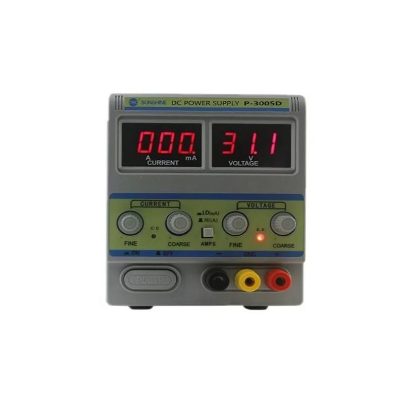 Alimentation SUNSHINE P-3005D - Alimentation DC réglable 30V/5A avec affichage LCD, haute stabilité