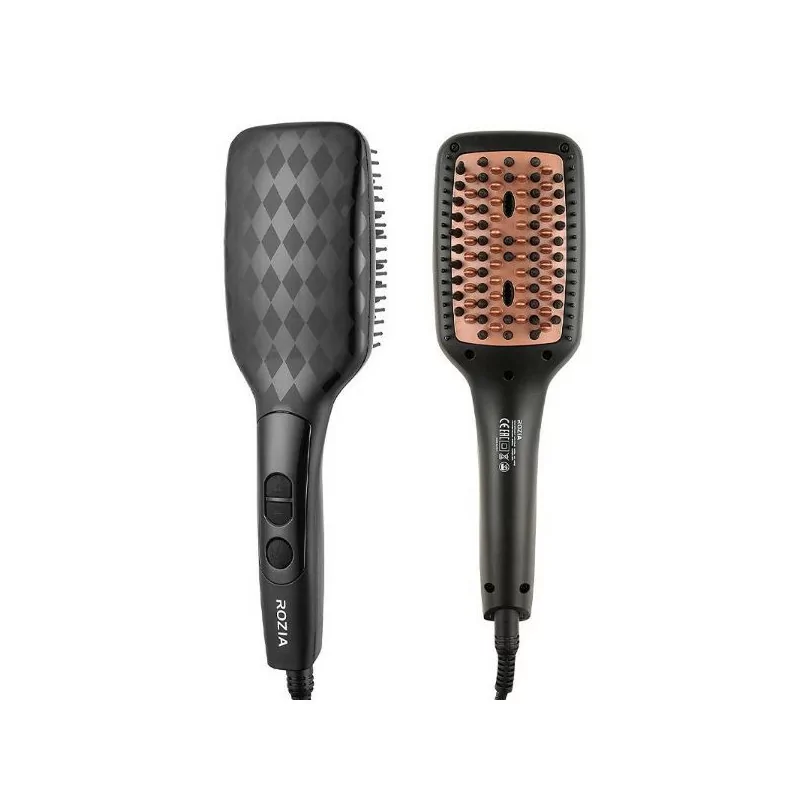فرشاة تمليس الشعر بدرجات حرارة عالية لتصفيف جميع أنواع الشعر ROZIA Brosse Lissante chauffante ionique 3D HR766
