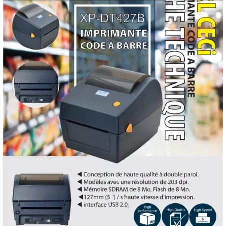  Imprimantes Code à barres XPRINTER XP-DT427B