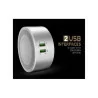 Ldnio Chargeur Mural - A2208 - 2 sorties USB avec Lampe LED - Argent