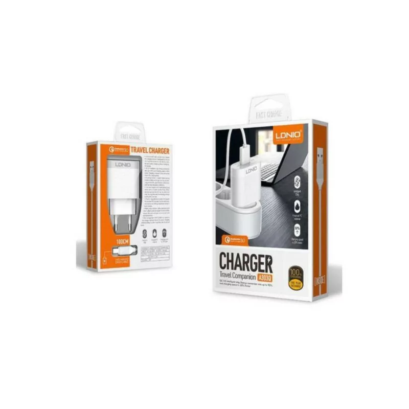 Chargeur rapide adaptatif LDNIO 18W A303Q + pour SAMSUNG