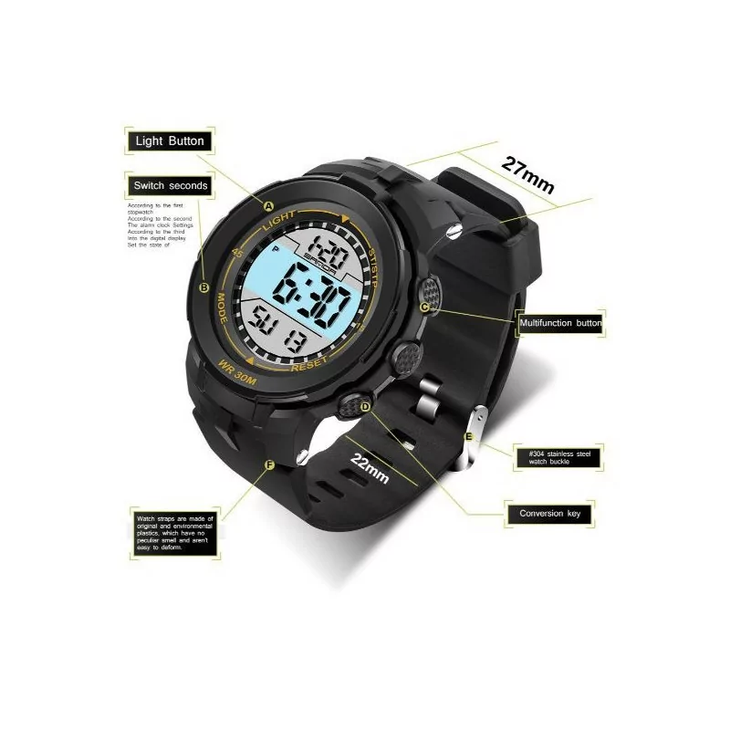 hommes montre mode militaire Sport SANDA 340