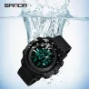 montre étanche pour jeunes, montre numérique de sport, double affichage Sanda