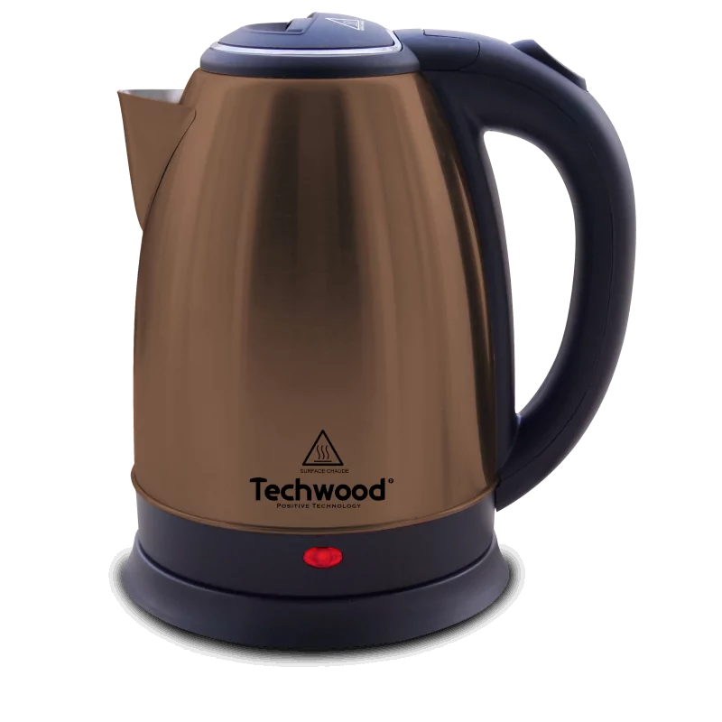 غلاية كهربائية لاسلكية من الاينوكس المقاوم للصدأ بسعة 1.8 لتر لتحضير مشروبات الساخنة Techwood Bouilloire Sans Fil TBI-1805- 1500