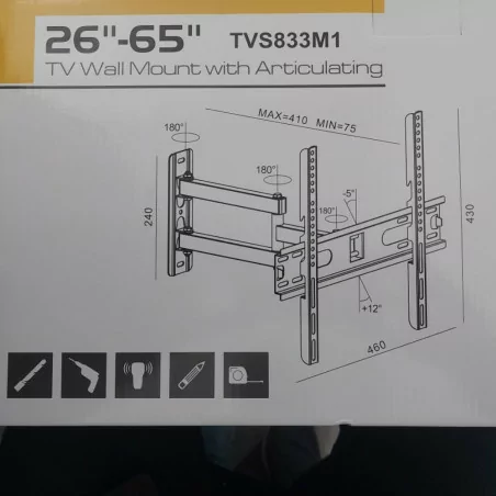 Support TV TVS833 pour Écrans de 26" à 55" – Ajustable et Robuste