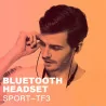 écouteurs sans fil SPORT- TF3 Bluetooth avec micro | Écouteurs magnétiques | Insérer une carte Micro SD (bleu)