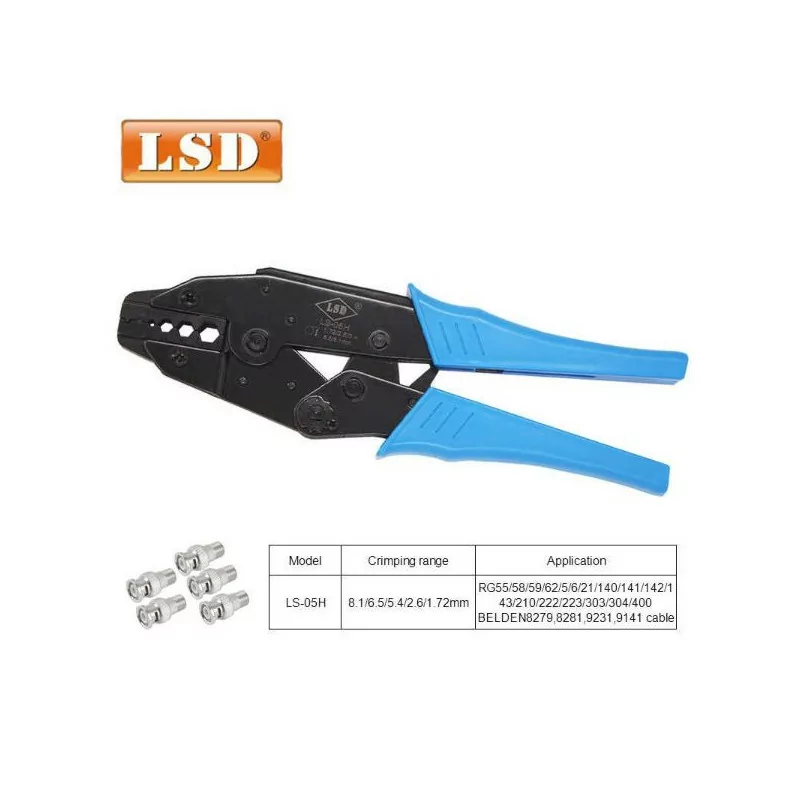 Pince a sertir bnc LS-05H bleu