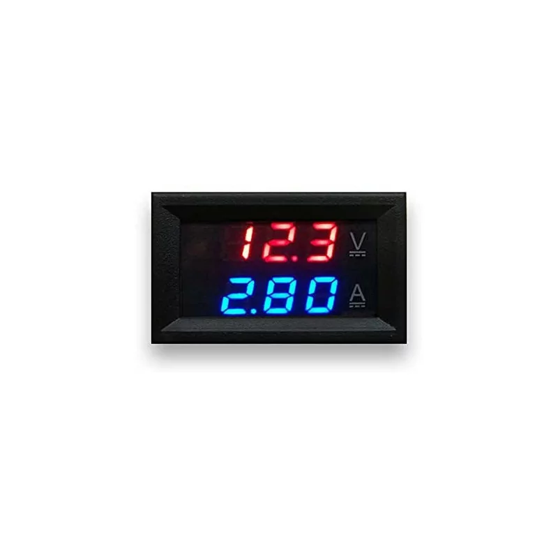 Voltmètre/Ampèremètre Numérique LED Bleu AC 70-500V - Jauge 0.56" 2 Fils