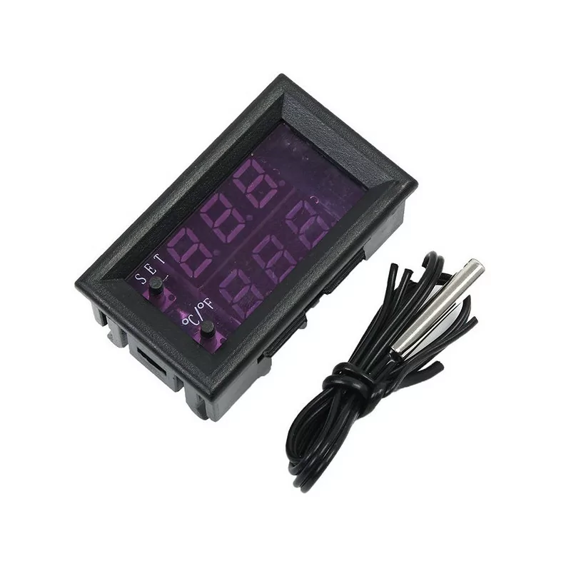 W1209 DC 12V Heat Cool Temp Thermostat Temperature Control Switch Temperature Controller Thermometer50CM(Red)