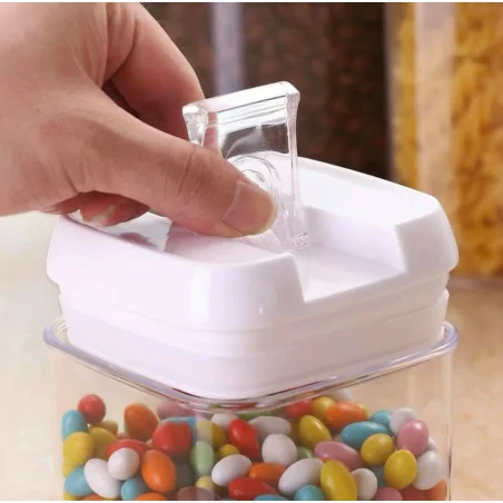 Boîtes en cristal pour conservation des pâtes et céréales 0.5L-1L-1.2L-2.3L kit de 4 Pieces 5