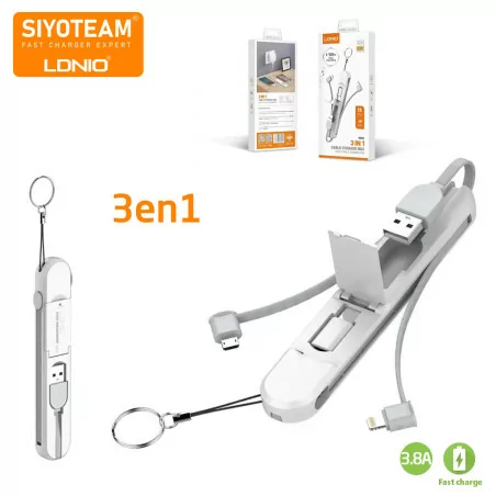LDNIO Câble 3EN1 USB Fast Charge LC-130