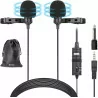 DOUBLE Microphone à revers Lavalier pour Smartphone BOYA BY-M2