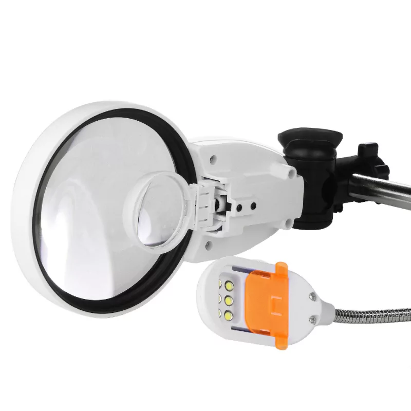 Loupe De Troisième Main MG16129DC 6 LED – Compartiment 3 Piles AA + Câble USB