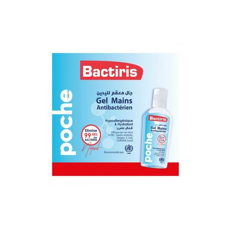 Bactiris Pocket-Gel mains Antibactérien -80ml